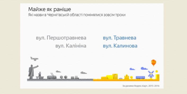 Як змінилися карти після декомунізації вулиць у Чернігівській області