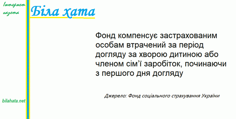 Допомога по догляду за хворою дитиною фінансується з першого дня