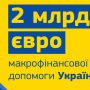 Ще 2 мільярди євро макрофінансової допомоги надали Україні