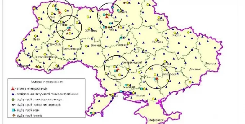 Радіаційна ситуація в Україні станом на 14 серпня 2022р