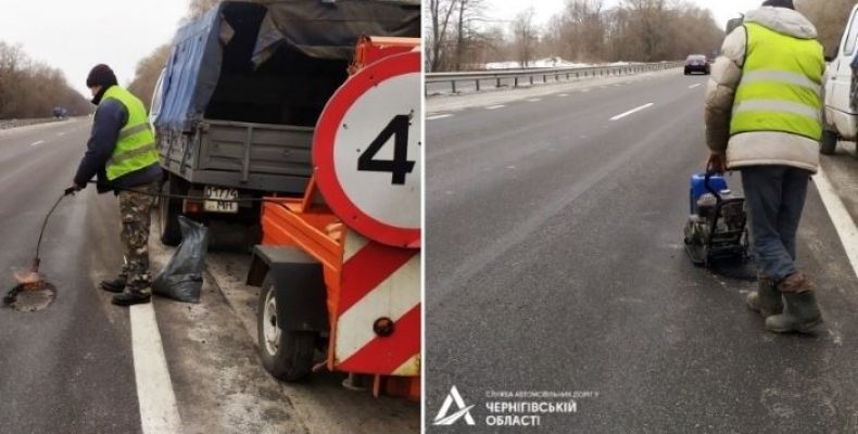 Ось так латають ямки на дорогах Чернігівщини