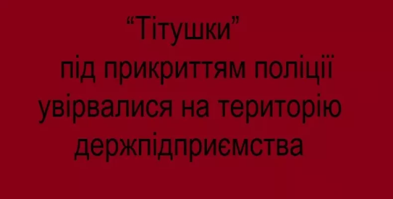 «Тітушки» з поліцією зламали сокирою двері держпідприємства