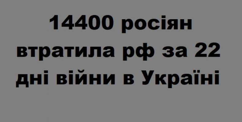 Бойові втрати російського ворога з 24.02. — 19.03.2022