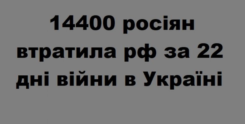 Бойові втрати російського ворога з 24.02. – 19.03.2022